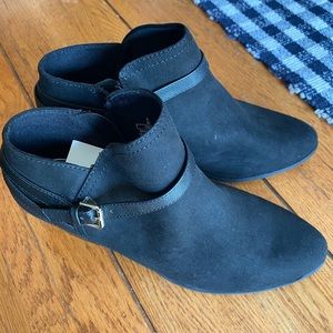 Brand new black booties, size 8